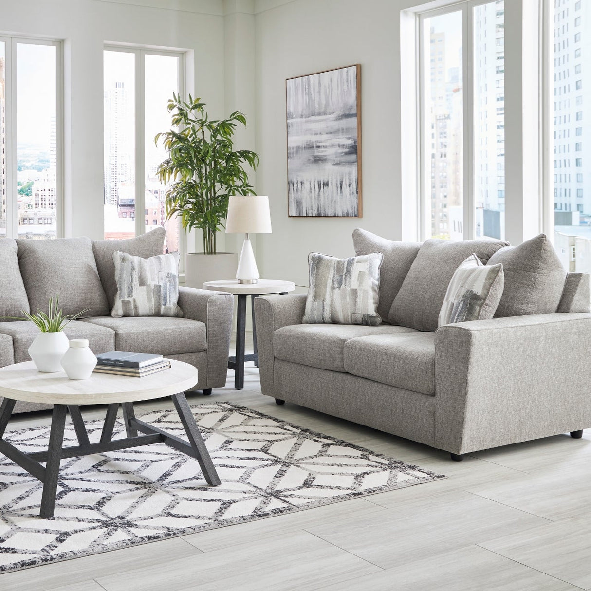 Causeuse en tissu gris - Stairatt