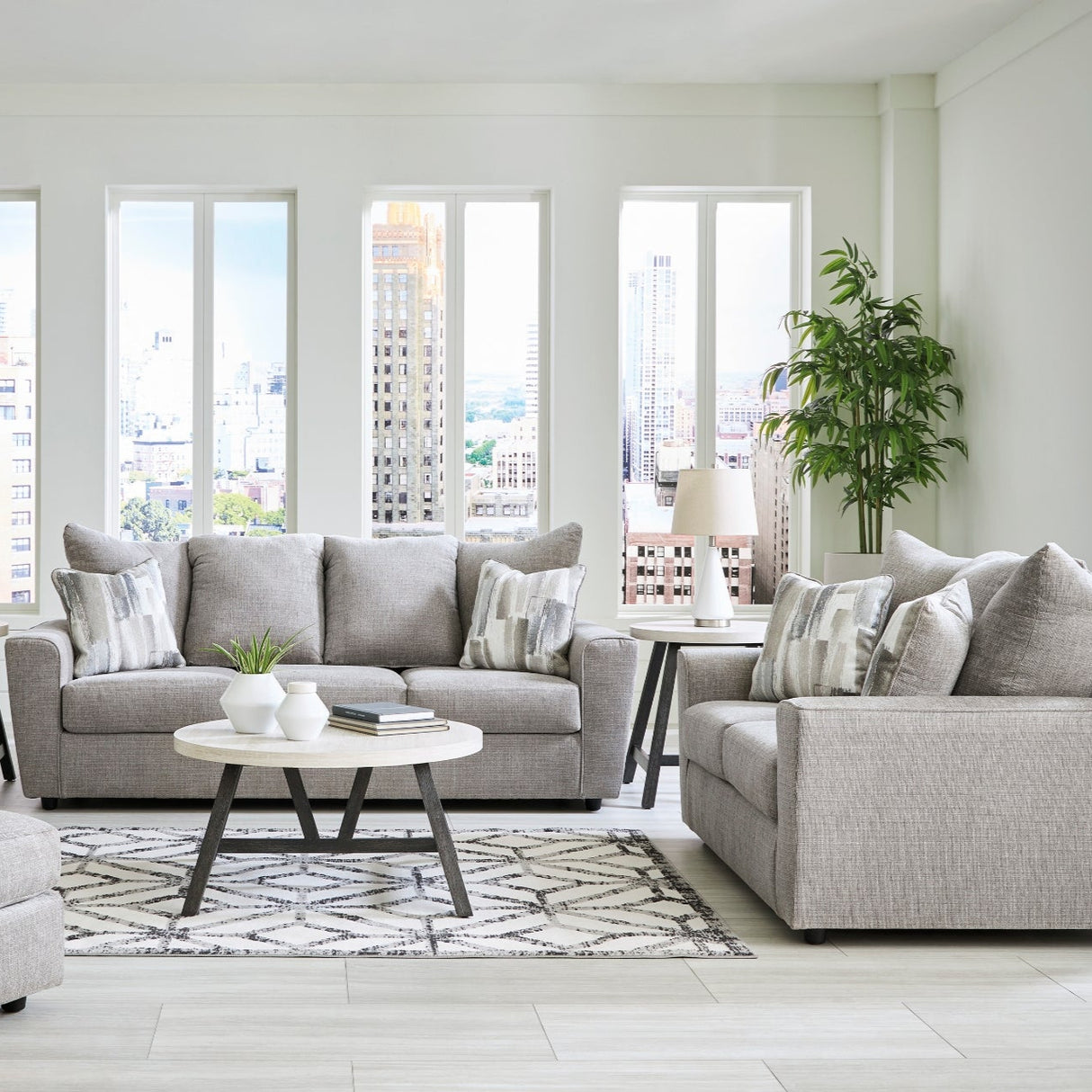 Causeuse en tissu gris - Stairatt