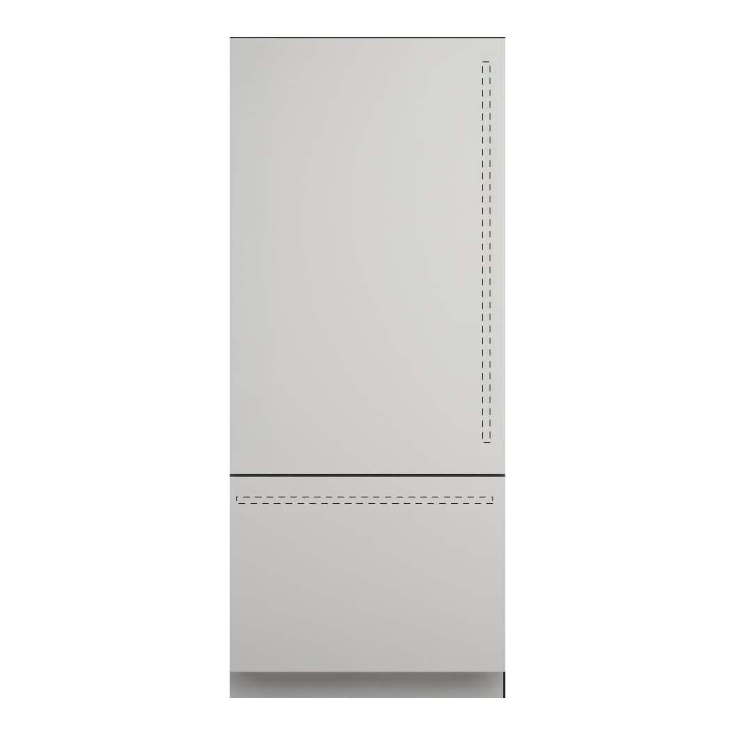 Réfrigérateur congélateur bas 36 po, 17,5 pi³ Panneau requis à charnière gauche