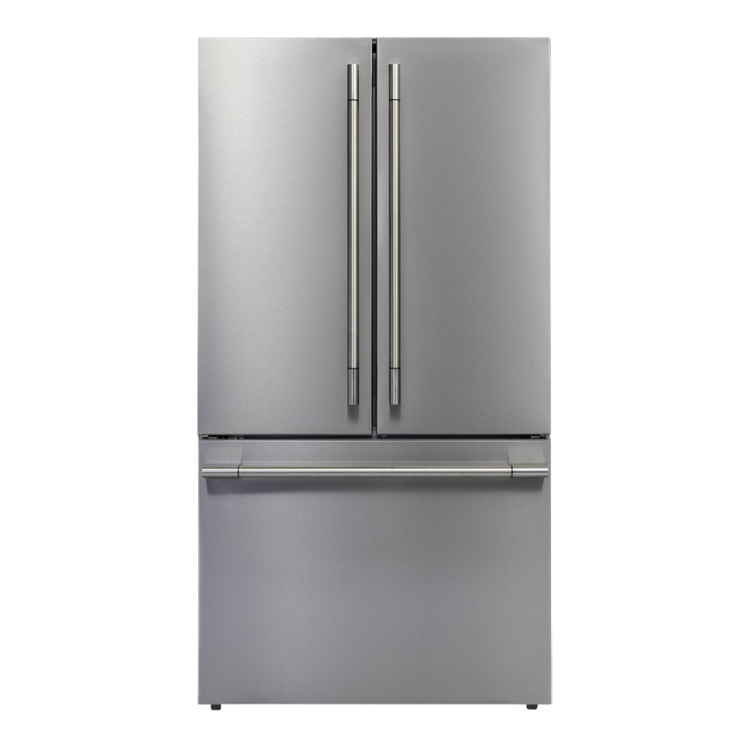 Réfrigérateur porte française à profondeur comptoir 36 po, 20,3 pi³ 3 portes Inox avec machine à glaçons