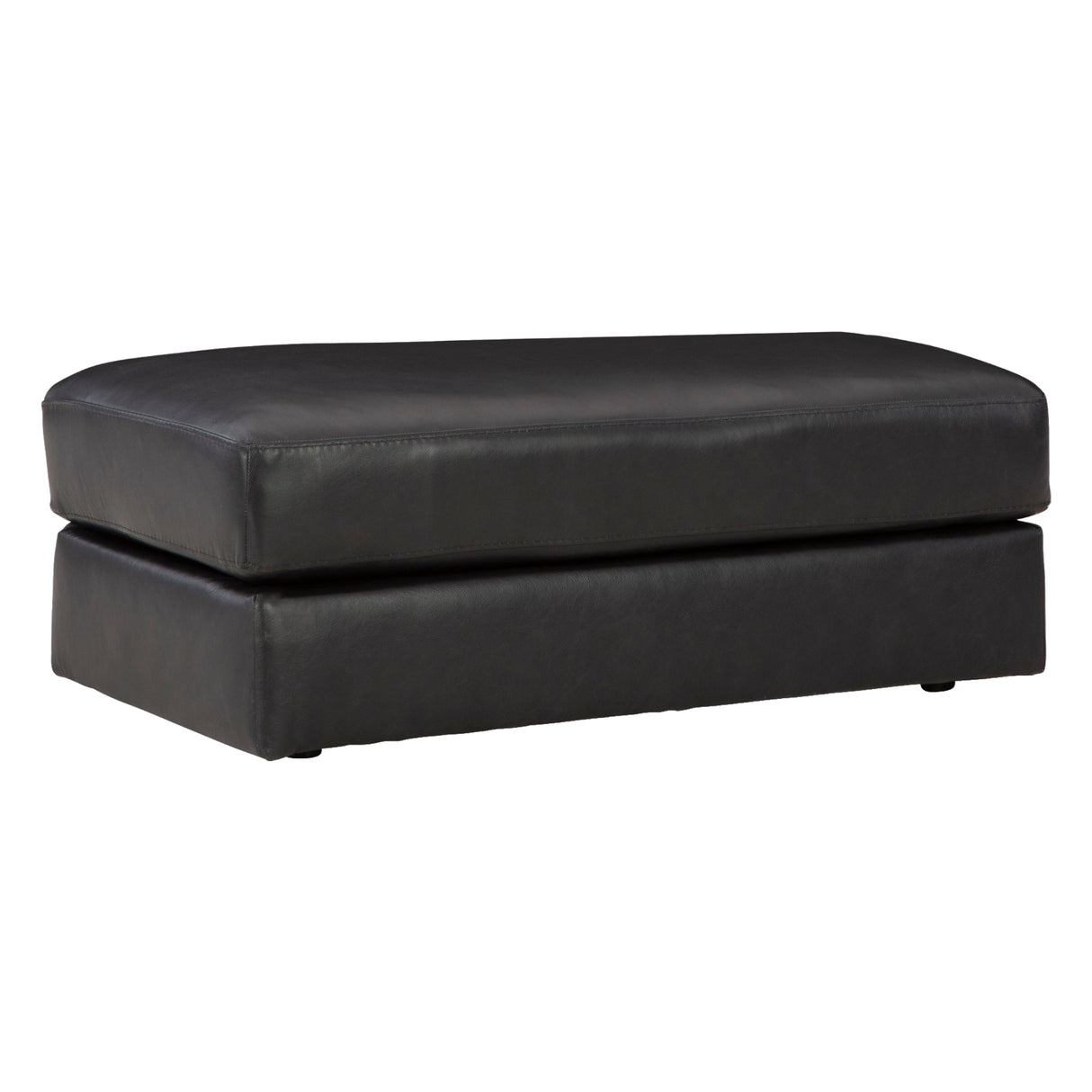 Ottoman en cuir noir surdimensionné - Amiata