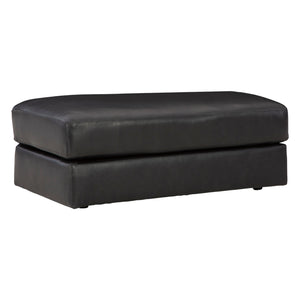 Ottoman en cuir noir surdimensionné - Amiata