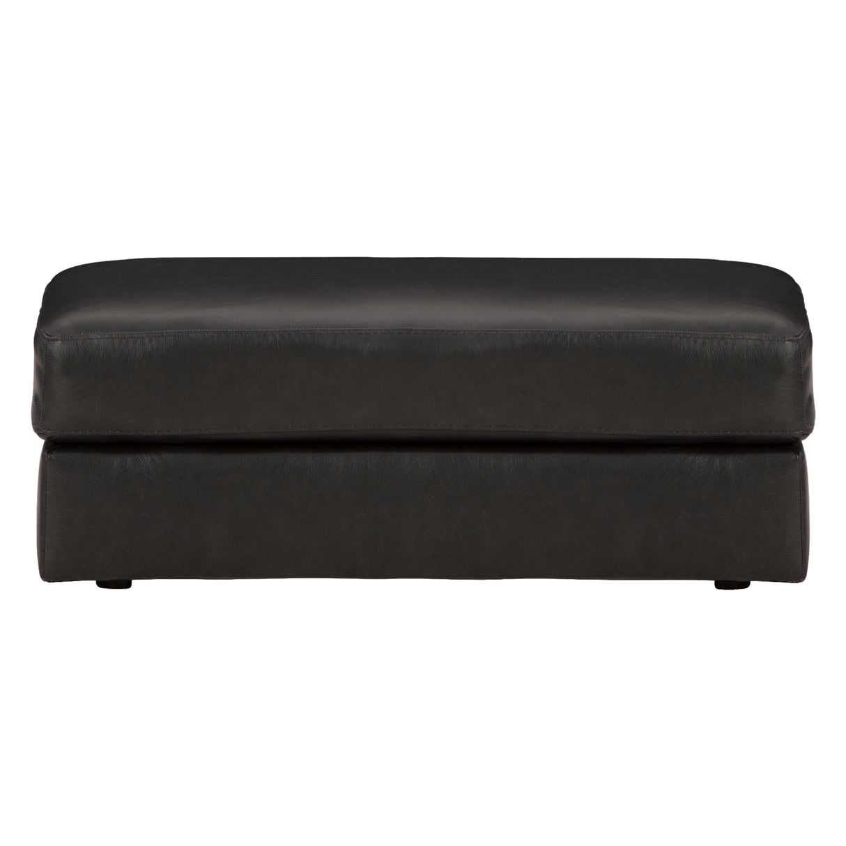 Ottoman en cuir noir surdimensionné - Amiata