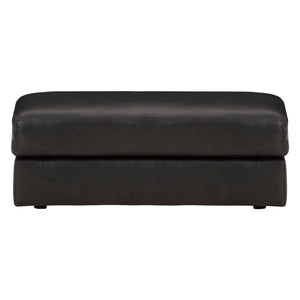 Ottoman en cuir noir surdimensionné - Amiata