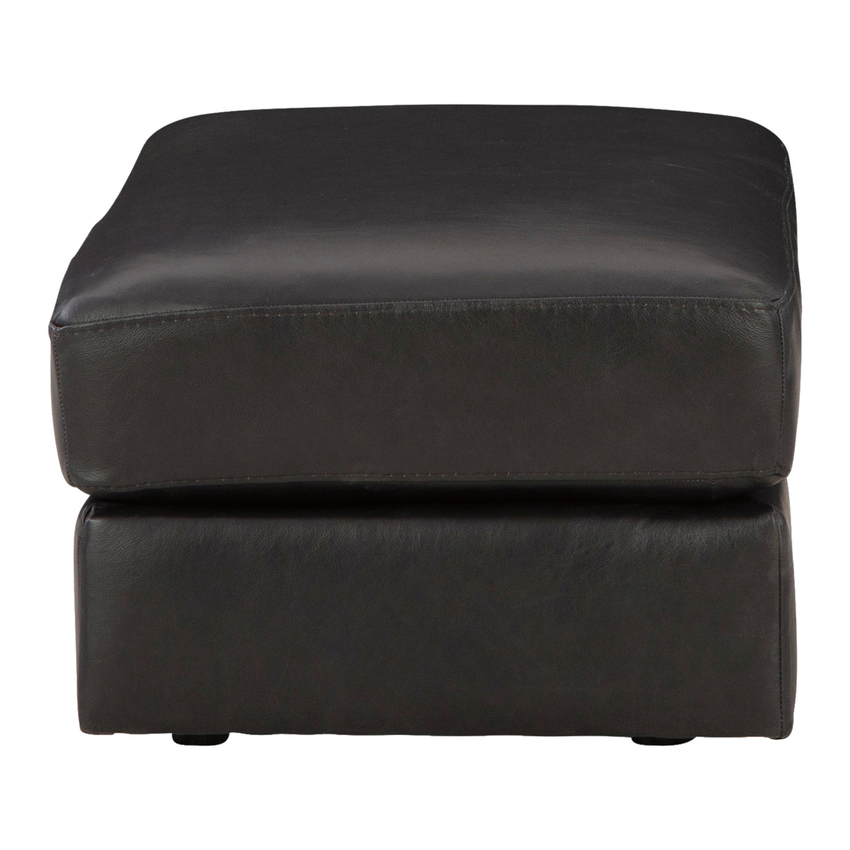 Ottoman en cuir noir surdimensionné - Amiata
