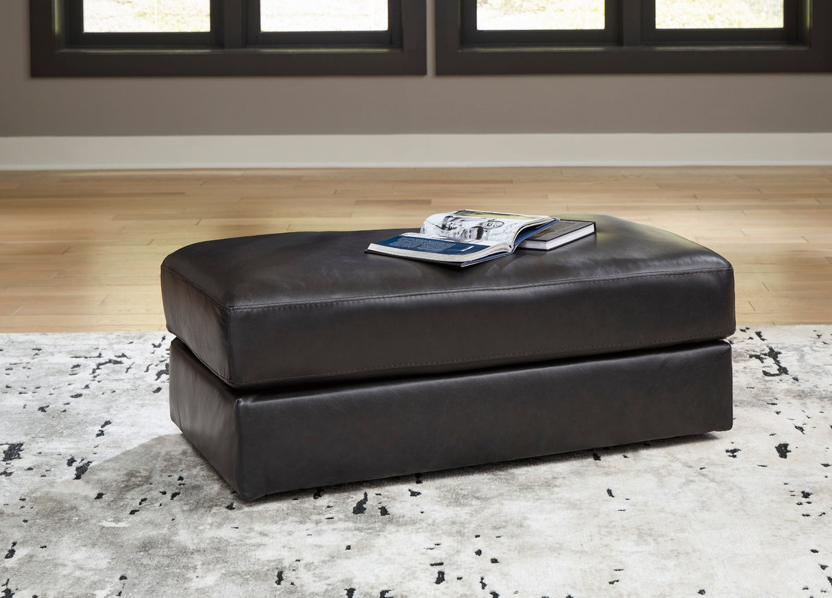 Ottoman en cuir noir surdimensionné - Amiata