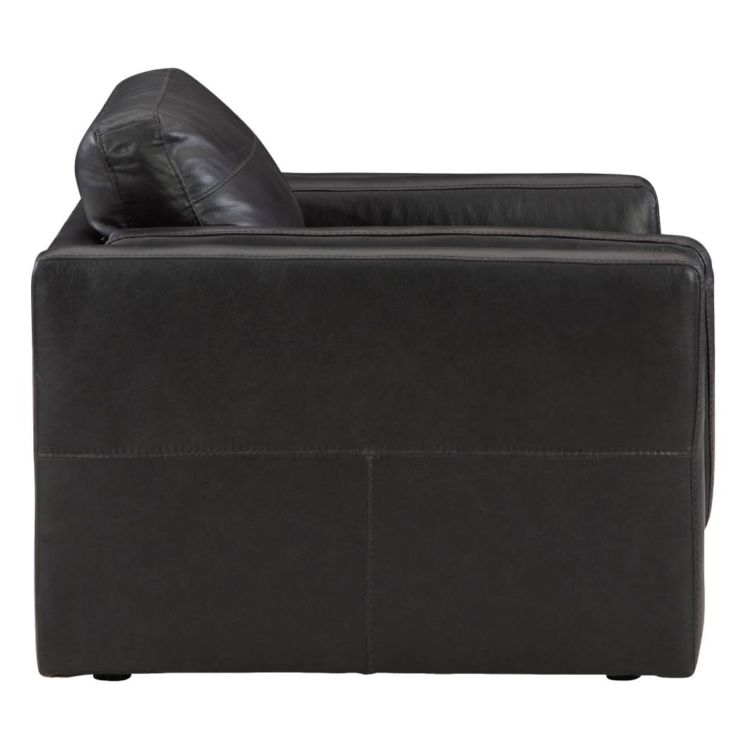 Fauteuil en cuir noir surdimensionné - Amiata