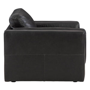 Fauteuil en cuir noir surdimensionné - Amiata