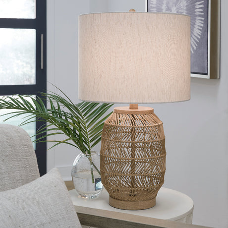 Ensemble de 2 lampes de table en rotin tressé naturel 23 po. - Orenman
