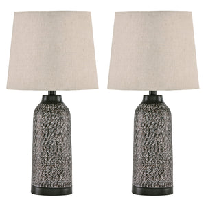 Ensemble de 2 lampes de table en métal bronze 24po - Lanson