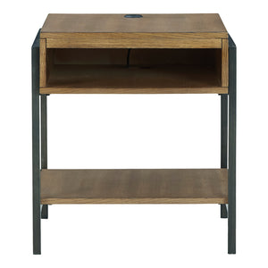 Table d'appoint bois brune avec prise USB - Fridley