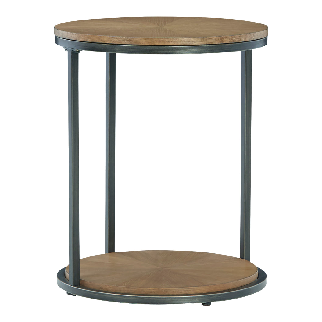 Table d'appoint bois brune ronde - Fridley