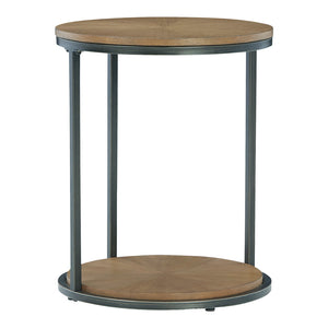 Table d'appoint bois brune ronde - Fridley