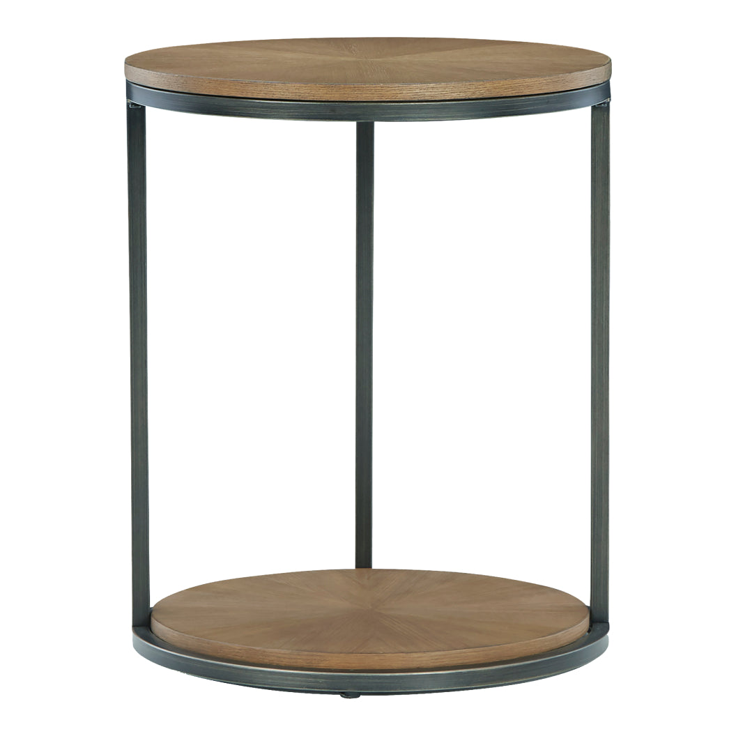 Table d'appoint bois brune ronde - Fridley