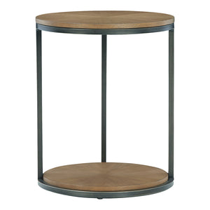 Table d'appoint bois brune ronde - Fridley