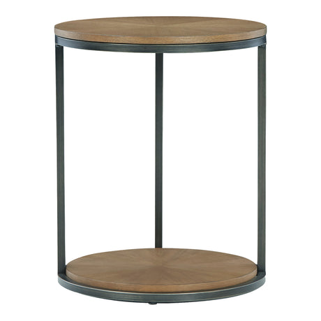 Table d'appoint bois brune ronde - Fridley