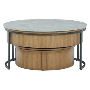 Ensemble de 2 tables gigognes en mélamine et bois - Fridley