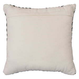 Coussin 19 x 19 po en coton vert & ivoire - Digover