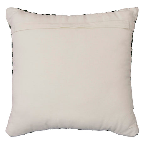 Coussin 19 x 19 po en coton vert & ivoire - Digover