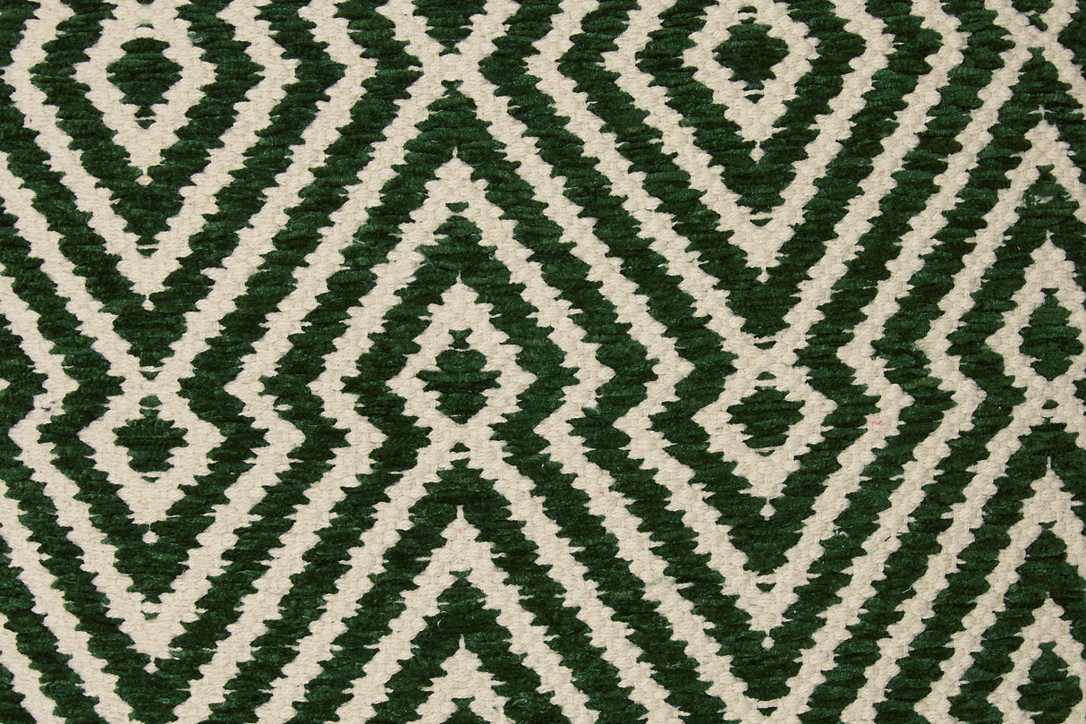 Coussin 19 x 19 po en coton vert & ivoire - Digover