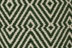 Coussin 19 x 19 po en coton vert & ivoire - Digover