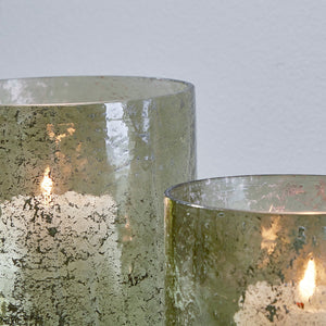 Ensemble de 2 bougeoirs en verre vert - Clarkton