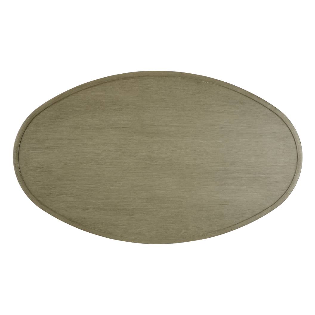 Table basse d'extérieure bois beige ovale - Swiss Valley
