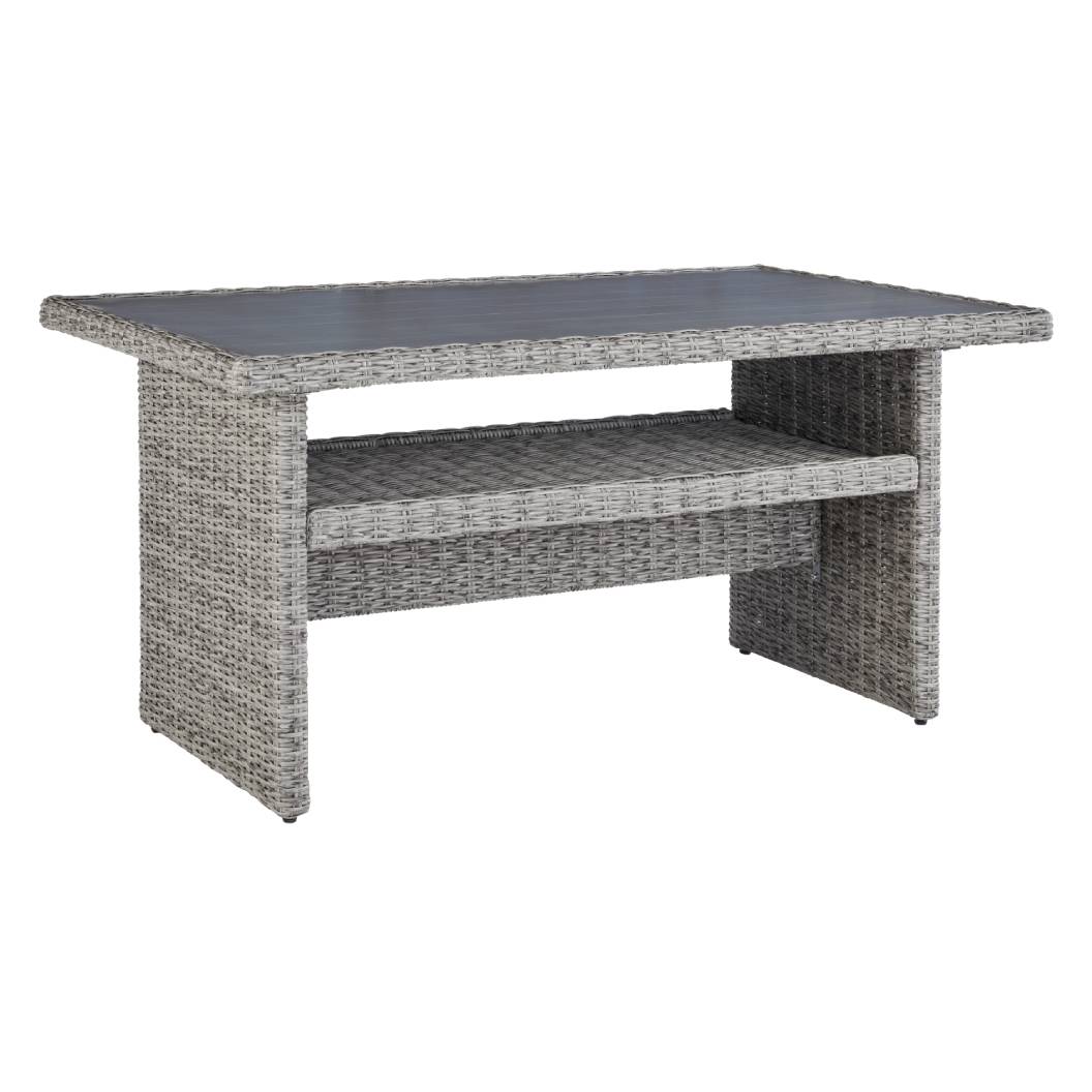 Table de centre extérieure résine grise pâle rectangulaire - Naples Beach