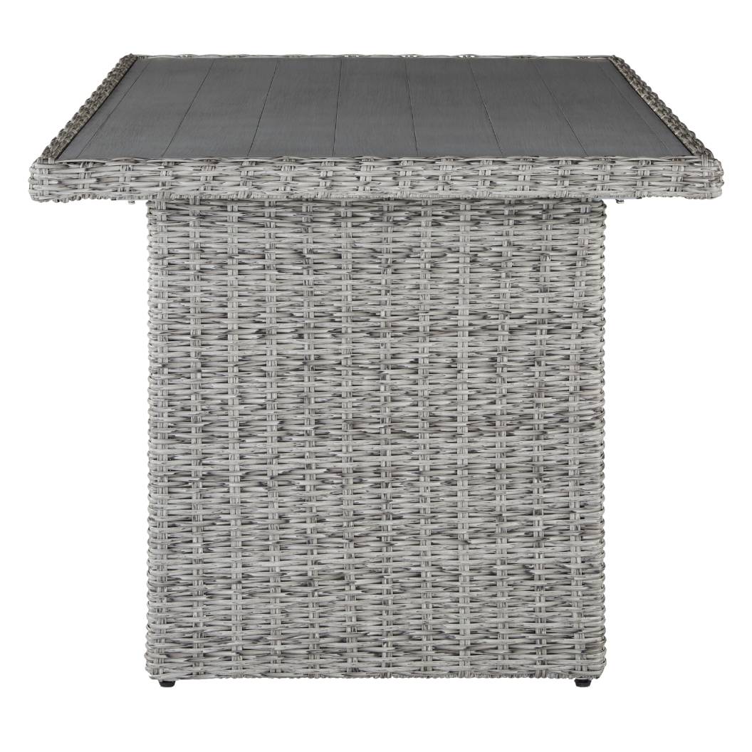 Table de centre extérieure résine grise pâle rectangulaire - Naples Beach