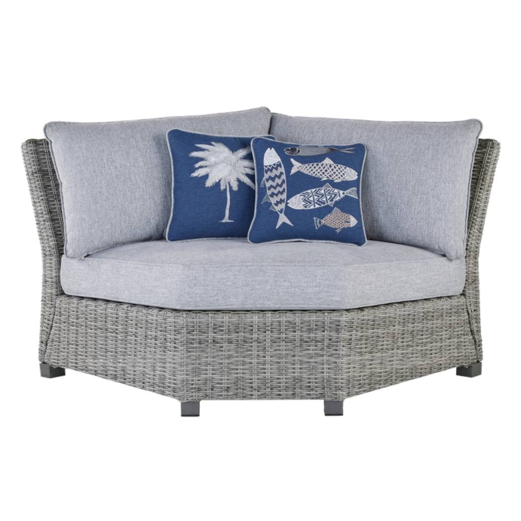 Fauteuil en coin extérieur gris osier - Naples Beach
