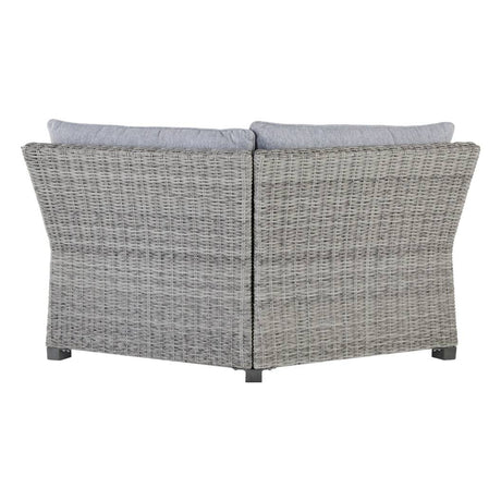 Fauteuil en coin extérieur gris osier - Naples Beach