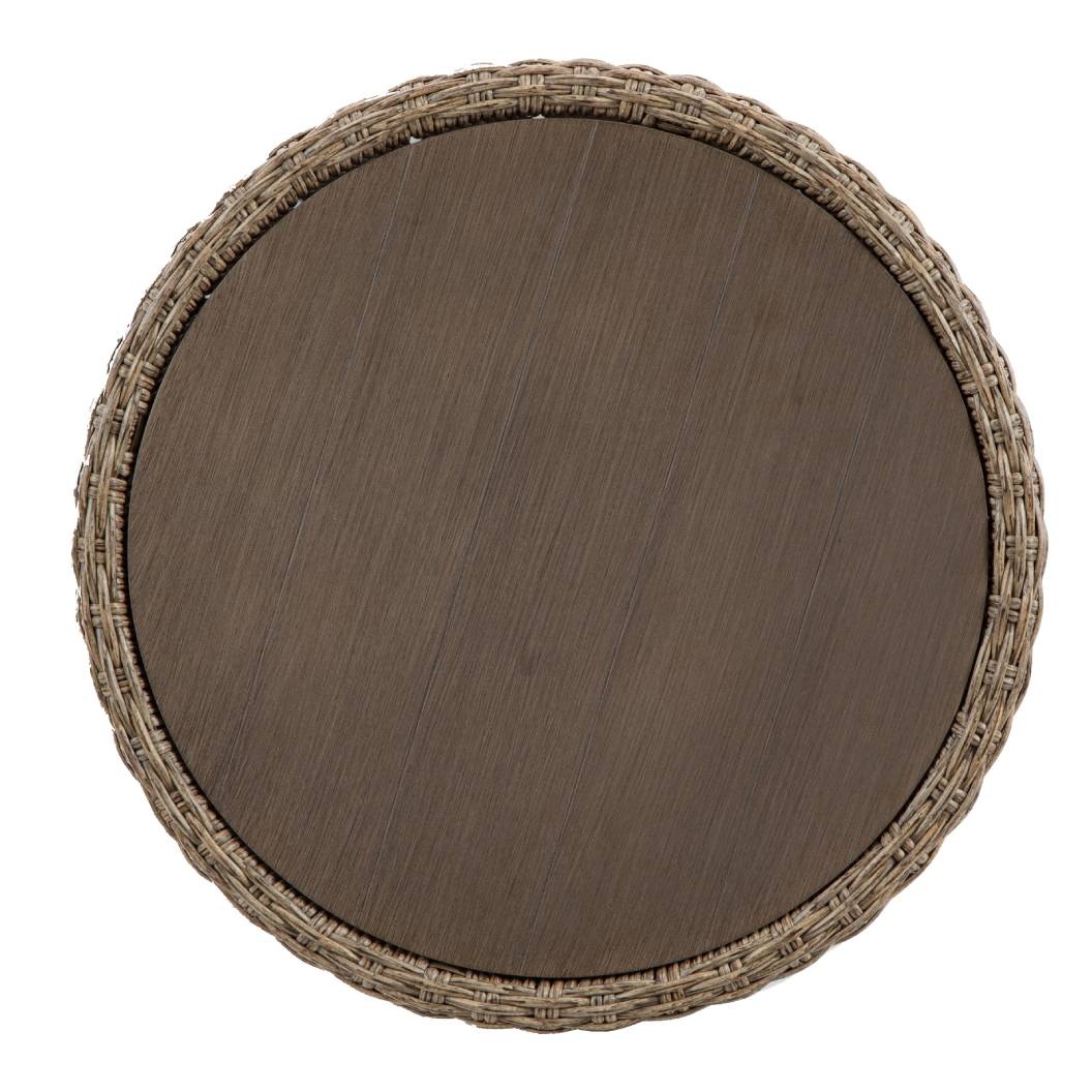 Table d'appoint extérieure résine ronde beige - Danson