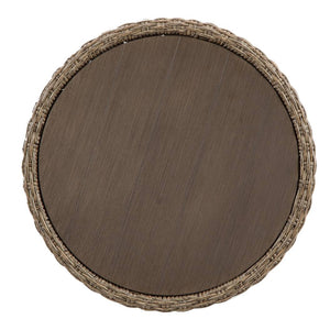 Table d'appoint extérieure résine ronde beige - Danson