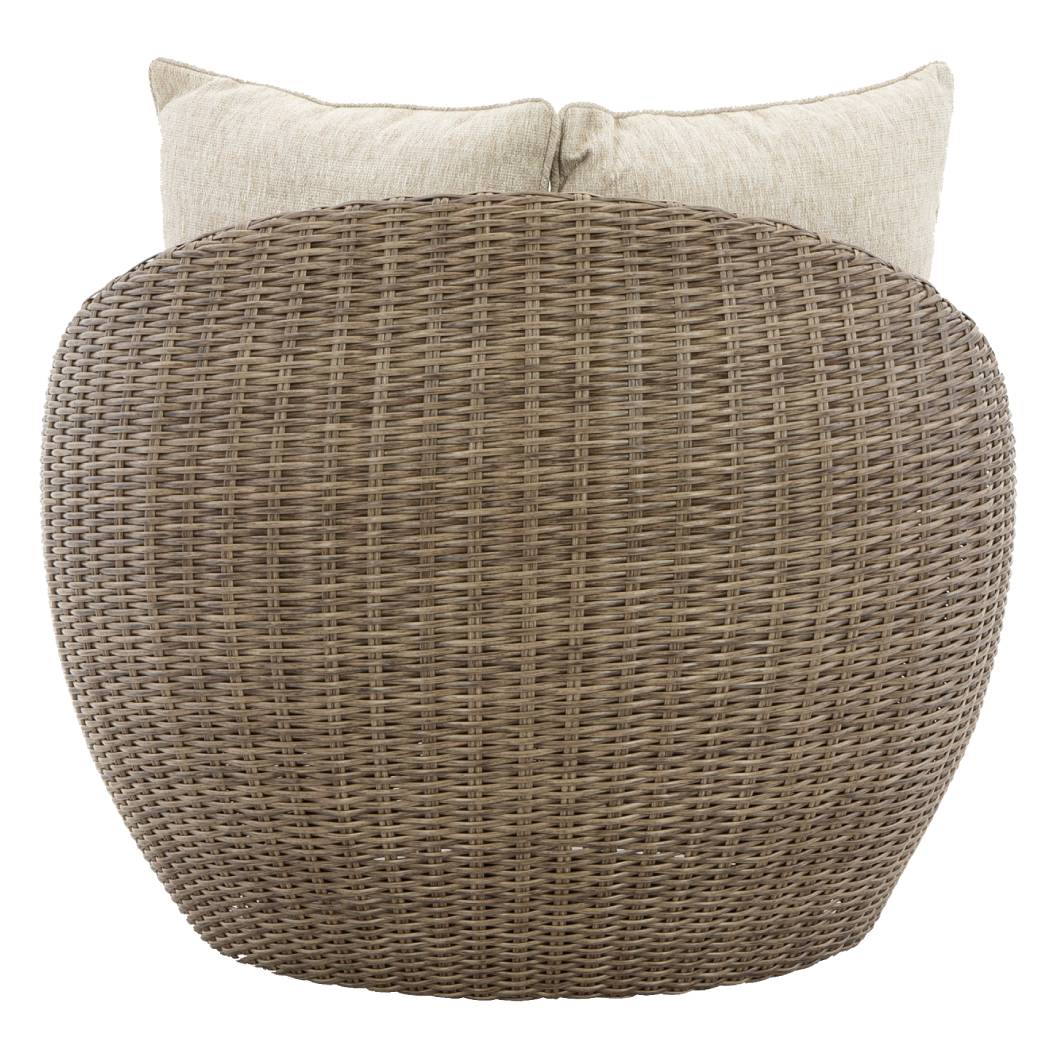 Ensemble 2 fauteuils extérieur résine beige pivotants - Danson