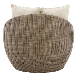 Ensemble 2 fauteuils extérieur résine beige pivotants - Danson