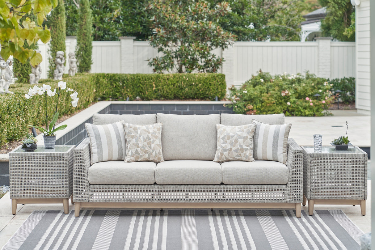 Sofa extérieur osier gris pâle - Seton Creek