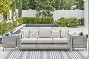 Sofa extérieur osier gris pâle - Seton Creek