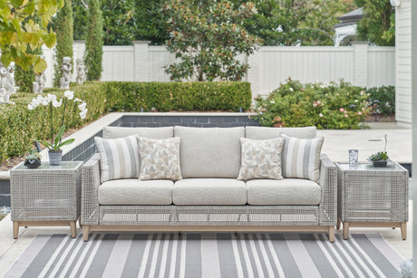 Sofa extérieur osier gris pâle - Seton Creek
