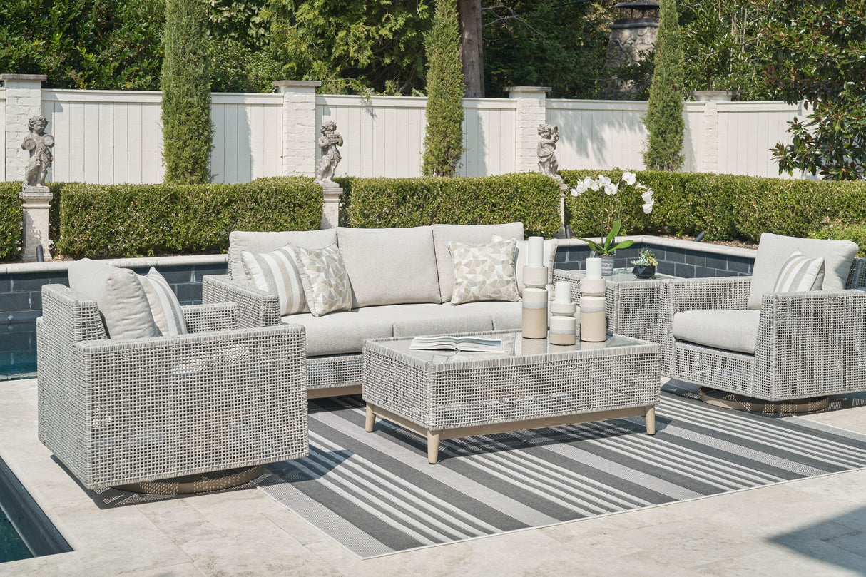 Sofa extérieur osier gris pâle - Seton Creek