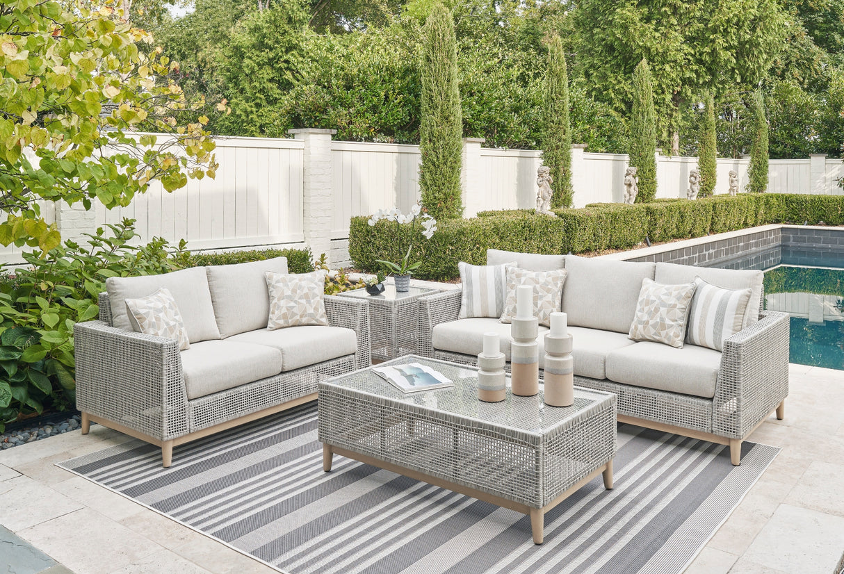 Sofa extérieur osier gris pâle - Seton Creek