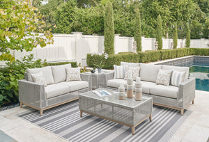 Sofa extérieur osier gris pâle - Seton Creek