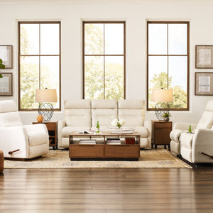 Sofa inclinable en cuir beige pâle - Lennon