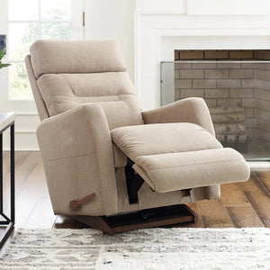 Fauteuil berçant et inclinable en tissu blanc - Lennon