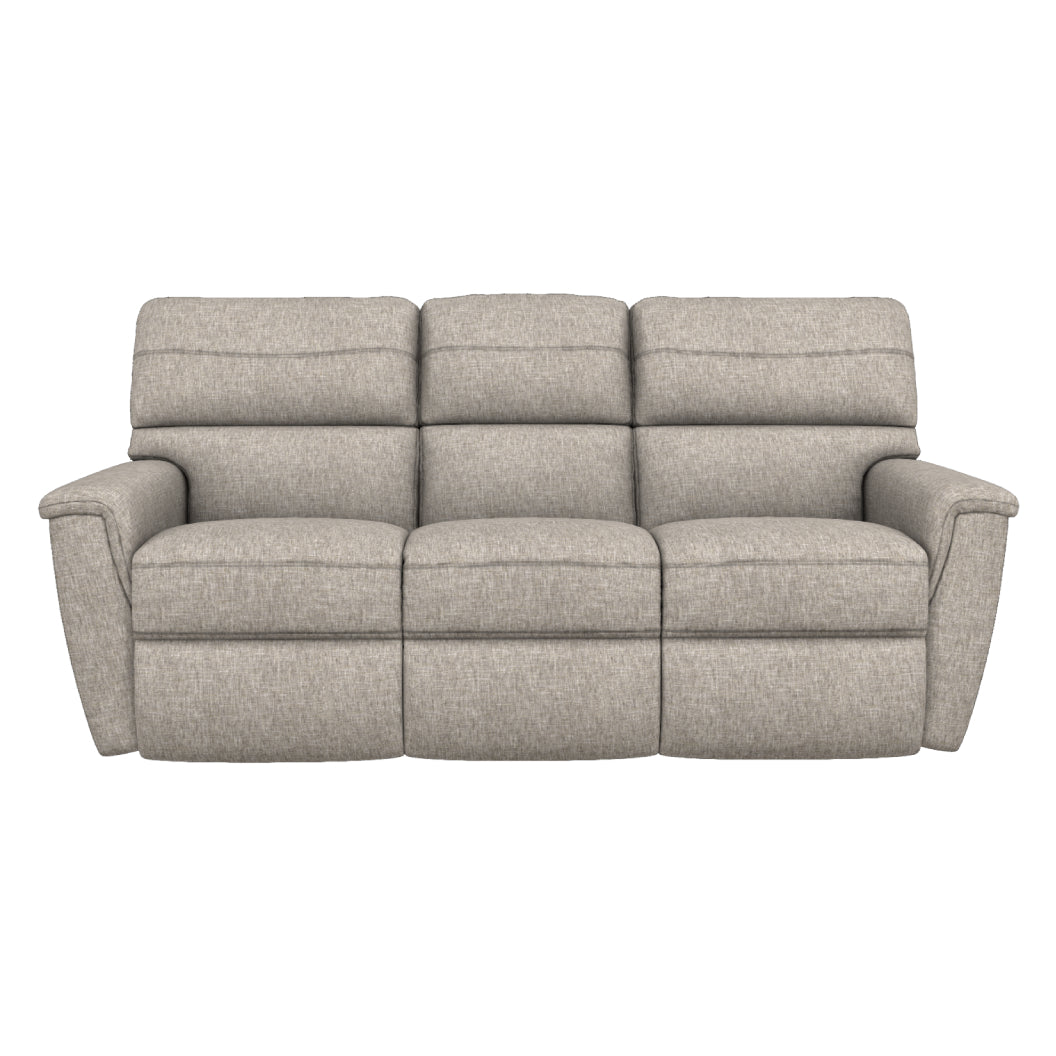 Sofa inclinable motorisé en tissu beige avec télécommandes sans fil - Ava Motion