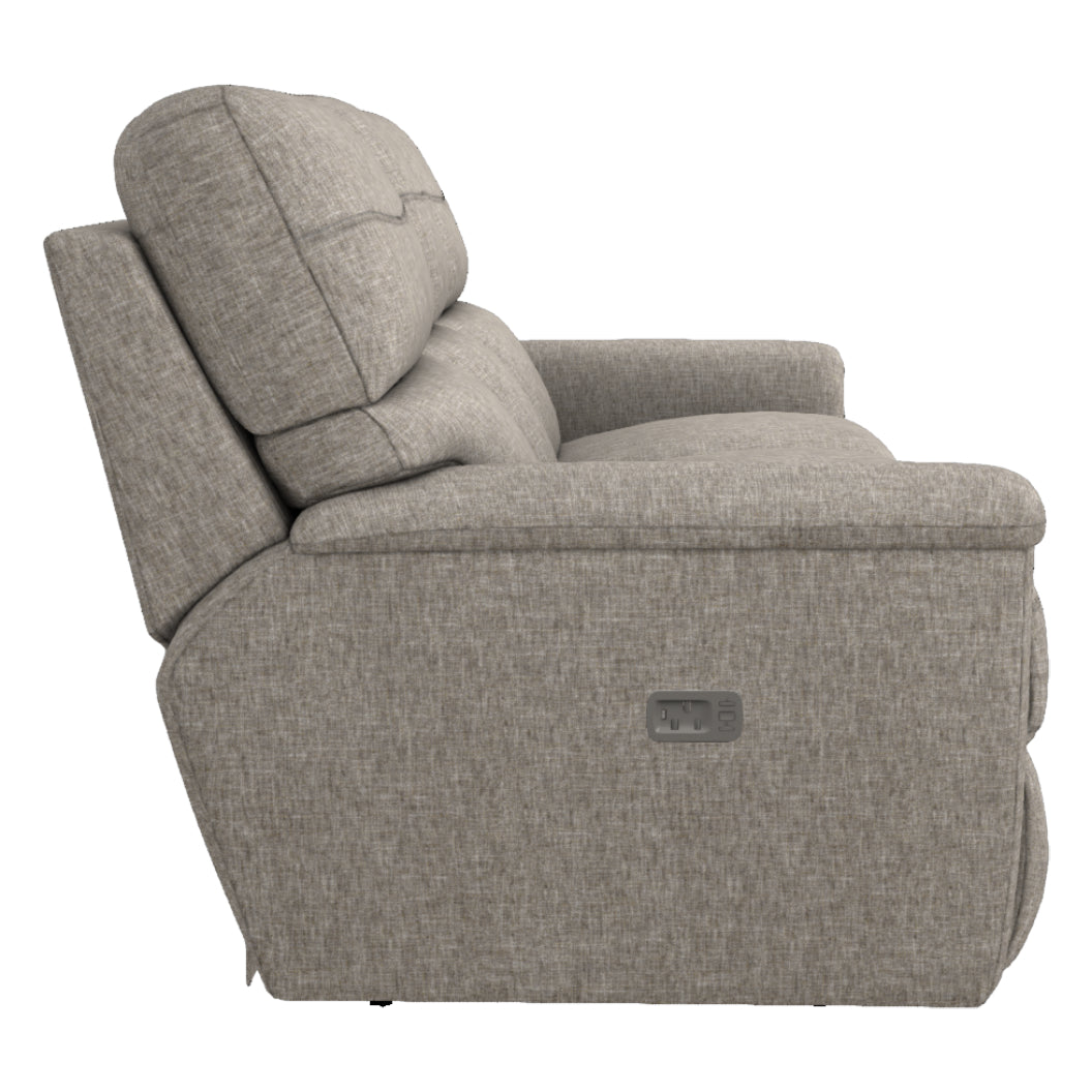Sofa inclinable motorisé en tissu beige avec télécommandes sans fil - Ava Motion
