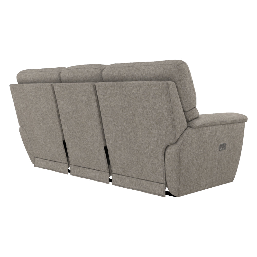 Sofa inclinable motorisé en tissu beige avec télécommandes sans fil - Ava Motion