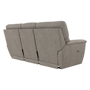 Sofa inclinable motorisé en tissu beige avec télécommandes sans fil - Ava Motion