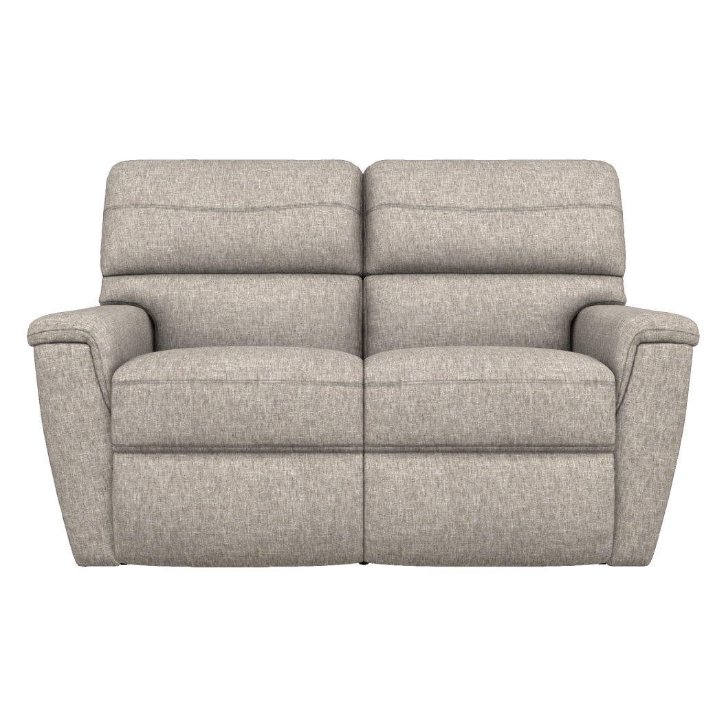 Causeuse inclinable motorisée en tissu gris avec ports USB intégrés - Ava Motion