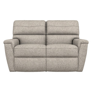 Causeuse inclinable motorisée en tissu gris avec ports USB intégrés - Ava Motion