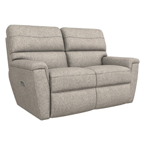 Causeuse inclinable motorisée en tissu gris avec ports USB intégrés - Ava Motion